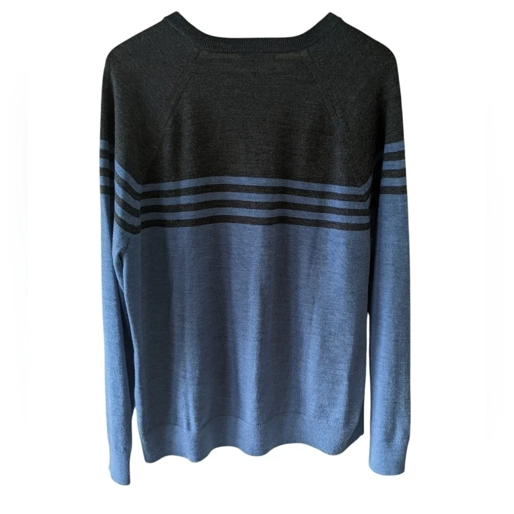 Banana Republic Men’s 100% Merino Wool Crewneck Striped Sweater Size XL